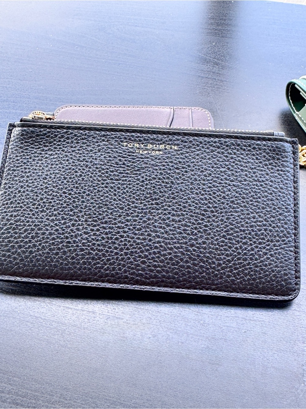 Tory Burch Black Pebbled Leather Wristlet